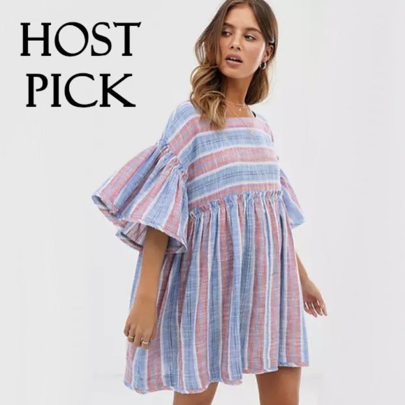 Free People Dresses & Skirts - Free People shapeless stripe tunic mini dress